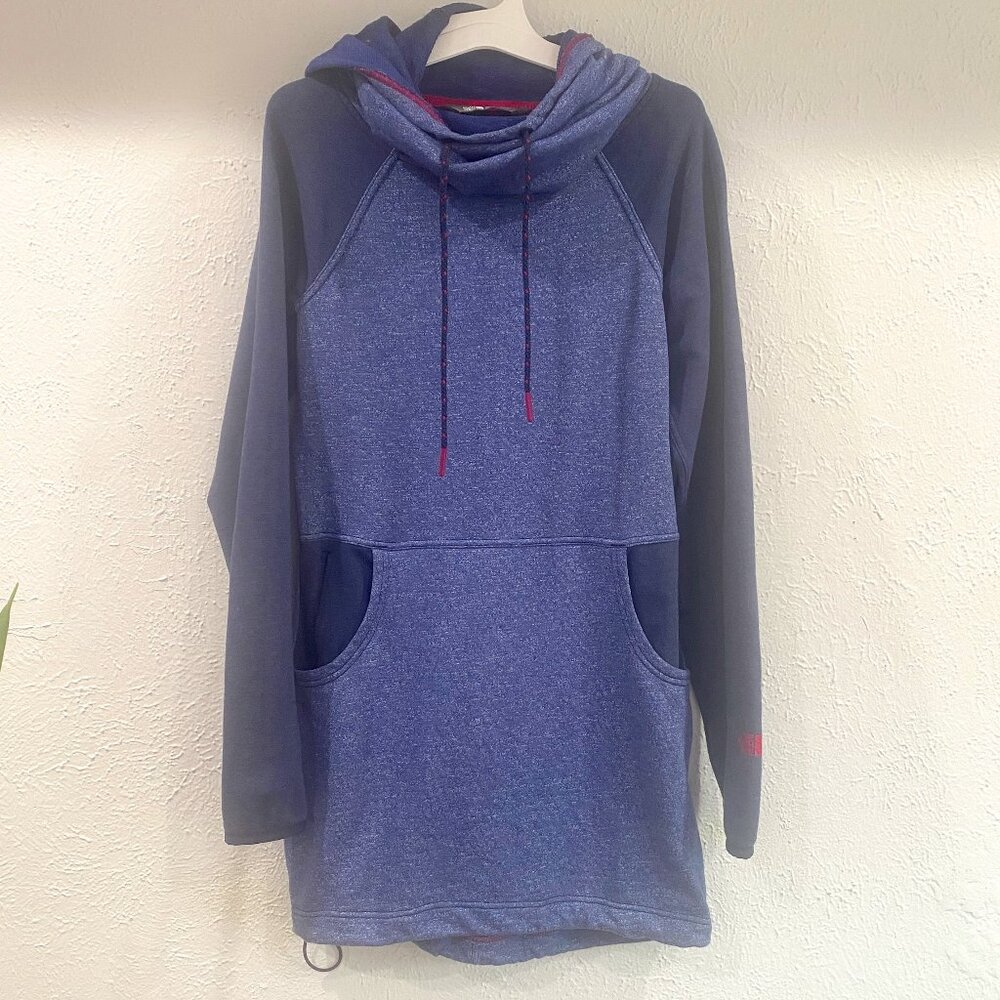 The North Face, women's size small, blue Funnel Neck Hoodie Sweatshirt/tunic EUC